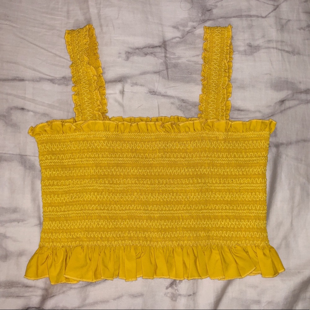 Ruffled Crop Top - Yellow